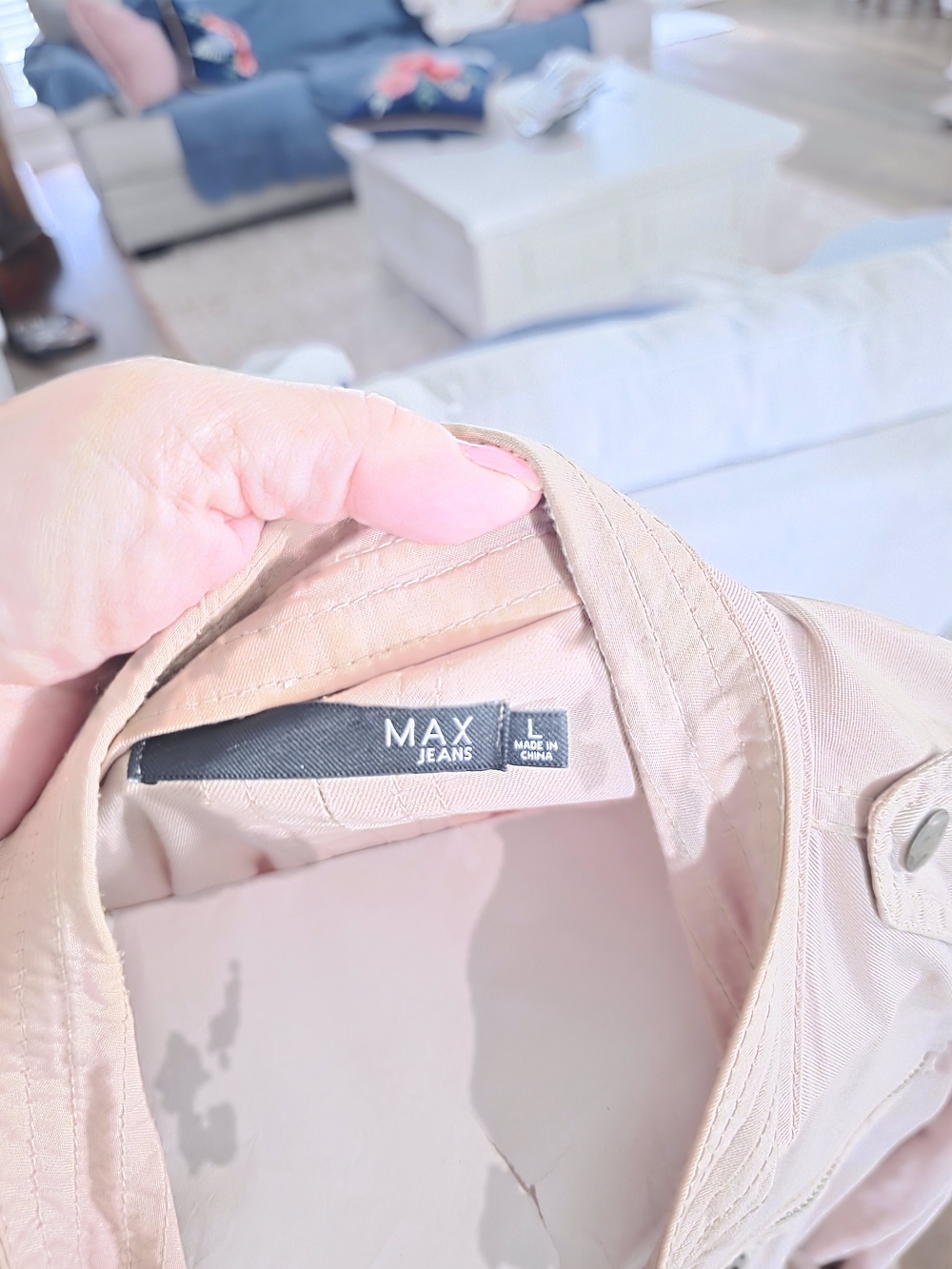 Max Jeans Utility Jacket in Tan - Picture 5 of 5